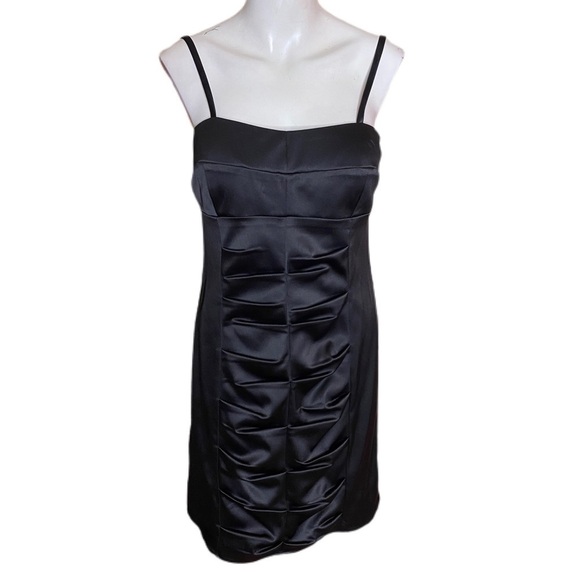 NW Collection Black Mini Dress Ruched Front & Back Size S - Picture 10 of 10